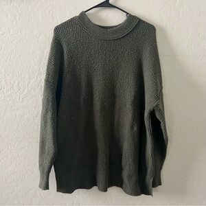 aerie Olive Green Crewneck Knit Sweater